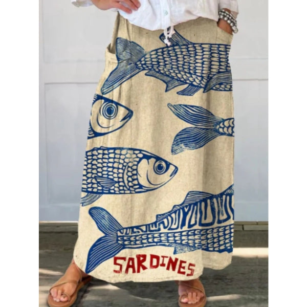 Sardines Linen Maxi Skirt