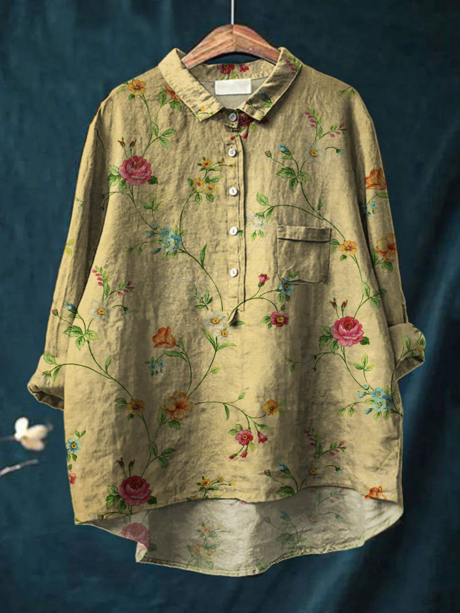 Olive Blossom Floral Shirt
