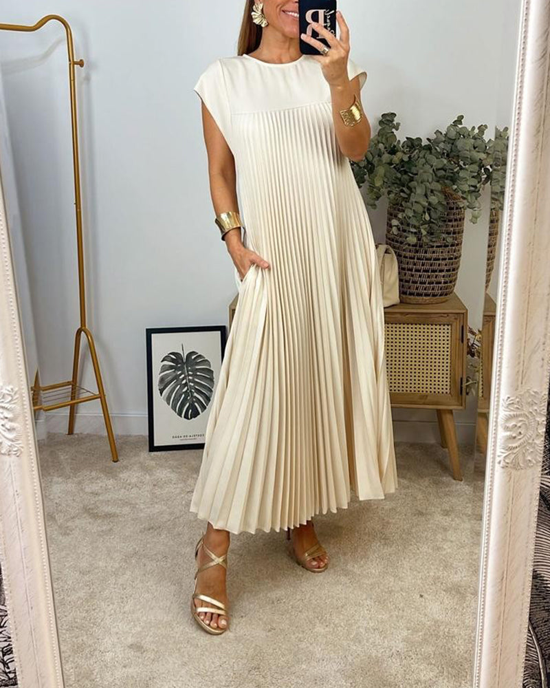 Classic Pleated Maxi Dress