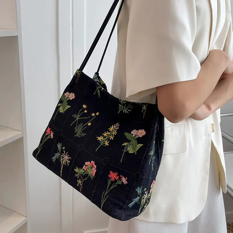 Bella™ Floral Embroidered Tote Bag