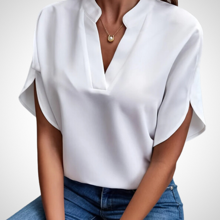 Judy | Flared Sleeve Shirt_White