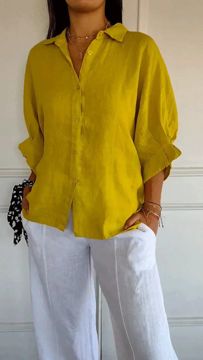 Relaxed Fit Button-Down Top