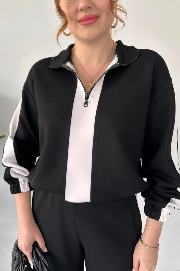 Cristine™ | Zip-Collar Sweater Two-Piece Set