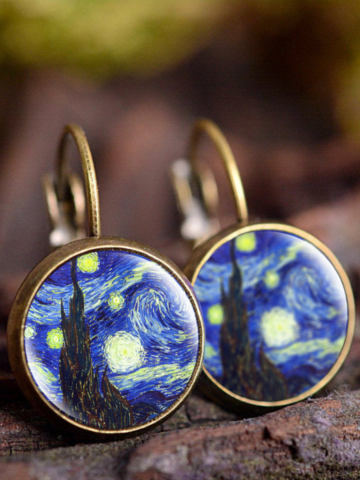 Vintage Oil Painting Earrings002