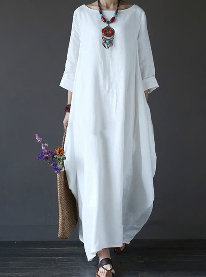 Soft Flowing Cotton Maxi Dress