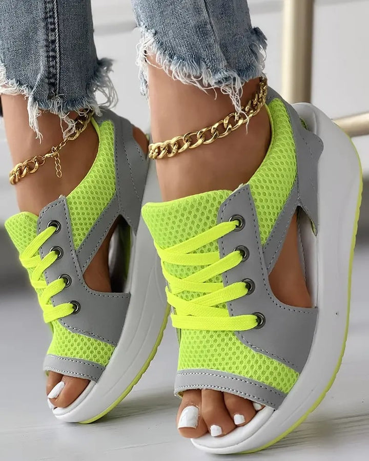 Orthopedic Lace-Up Mesh Sandals
