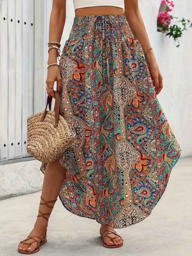 Desert Blooms High-Waisted Skirt