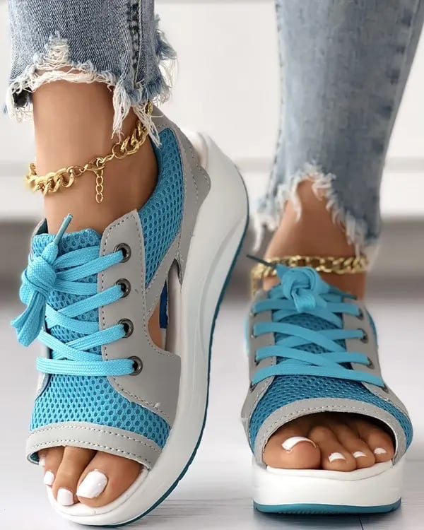 Orthopedic Lace-Up Mesh Sandals
