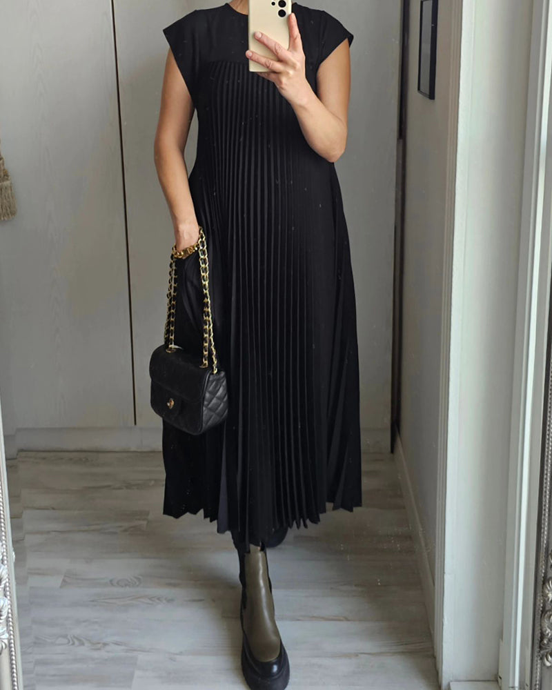 Classic Pleated Maxi Dress