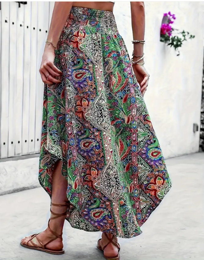 Paisley Drawstring Waist Skirt