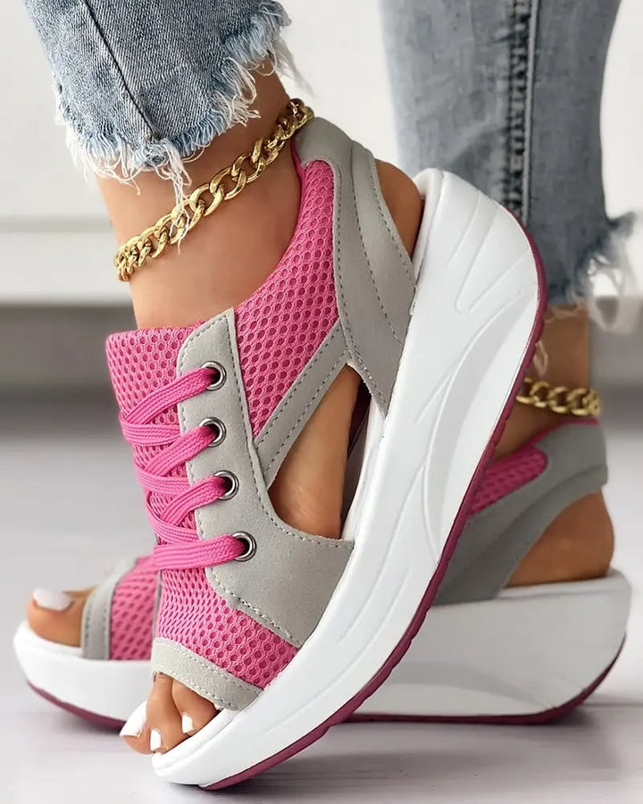 Orthopedic Lace-Up Mesh Sandals