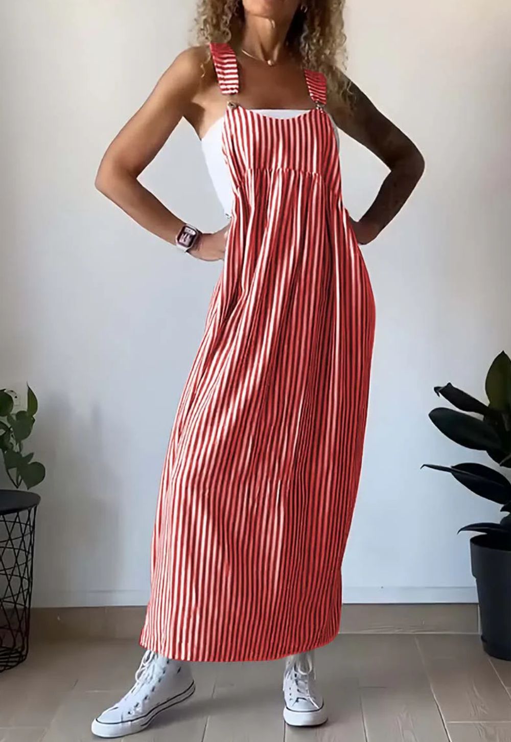 Sun-Kissed Striped Dress_Red