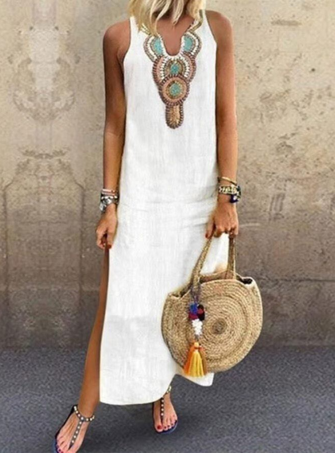 V-Neck Breeze Sleeveless Dress