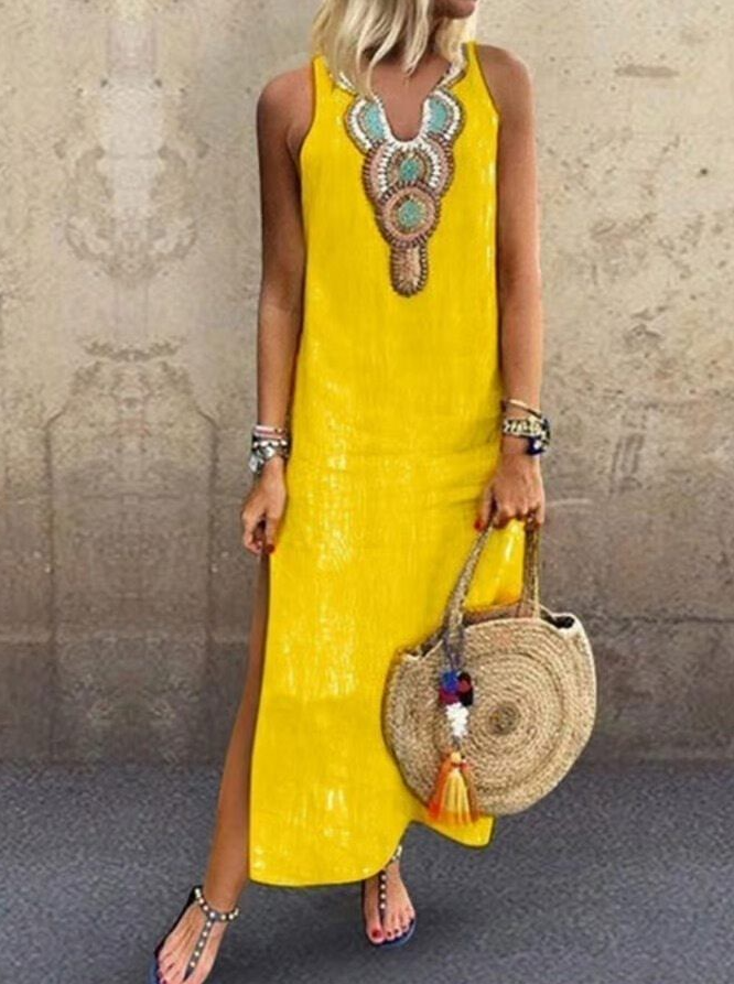 V-Neck Breeze Sleeveless Dress