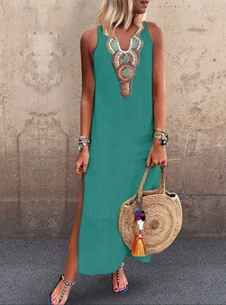 V-Neck Breeze Sleeveless Dress