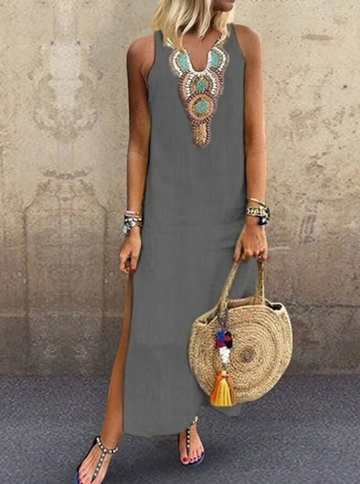 V-Neck Breeze Sleeveless Dress