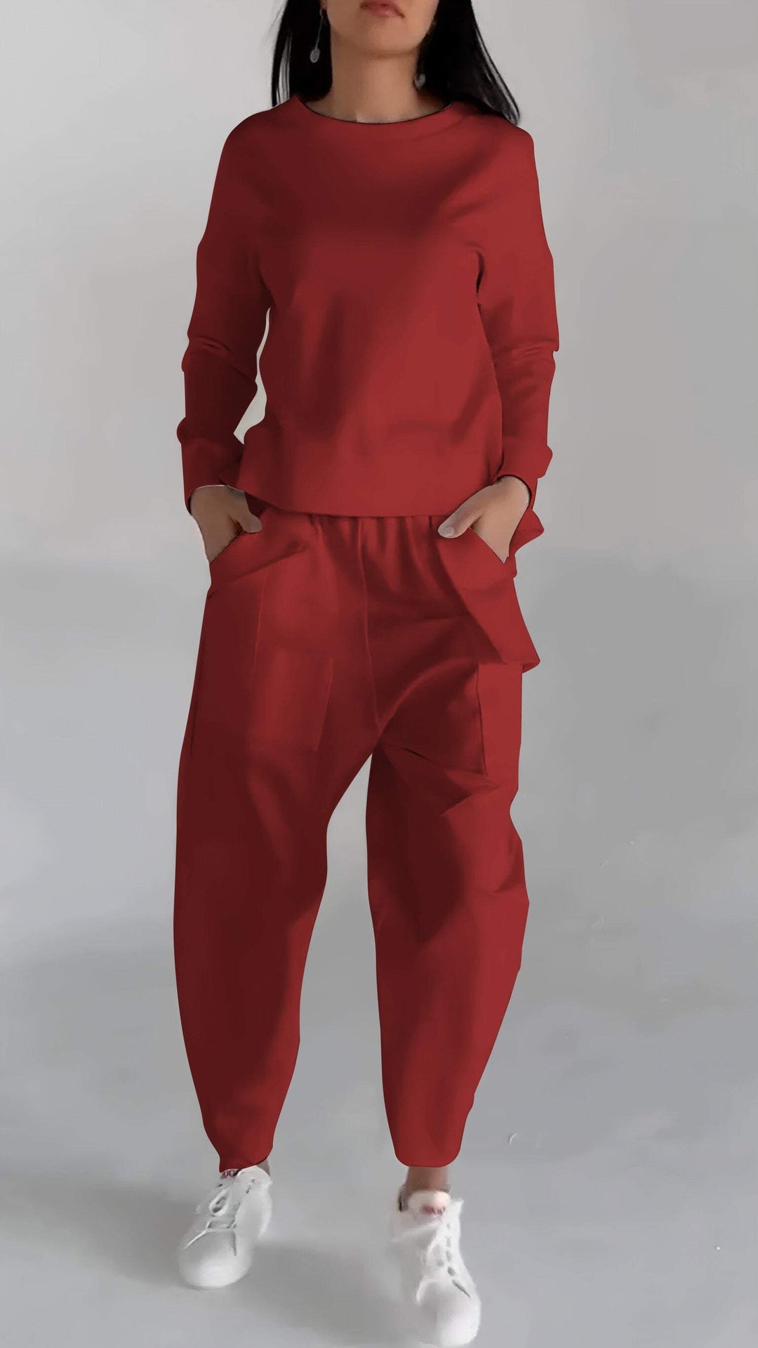 Bondi Breeze - Effortless Chic Two-Piece Set_Red