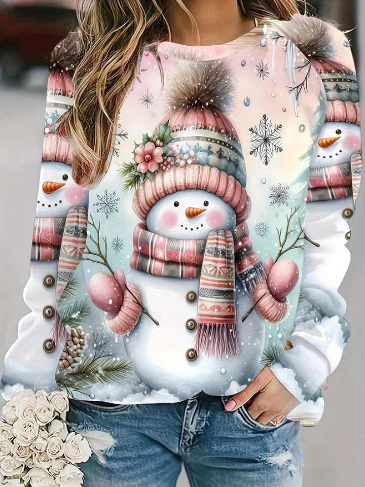 Sarah | Snowman Print Sweatshirt