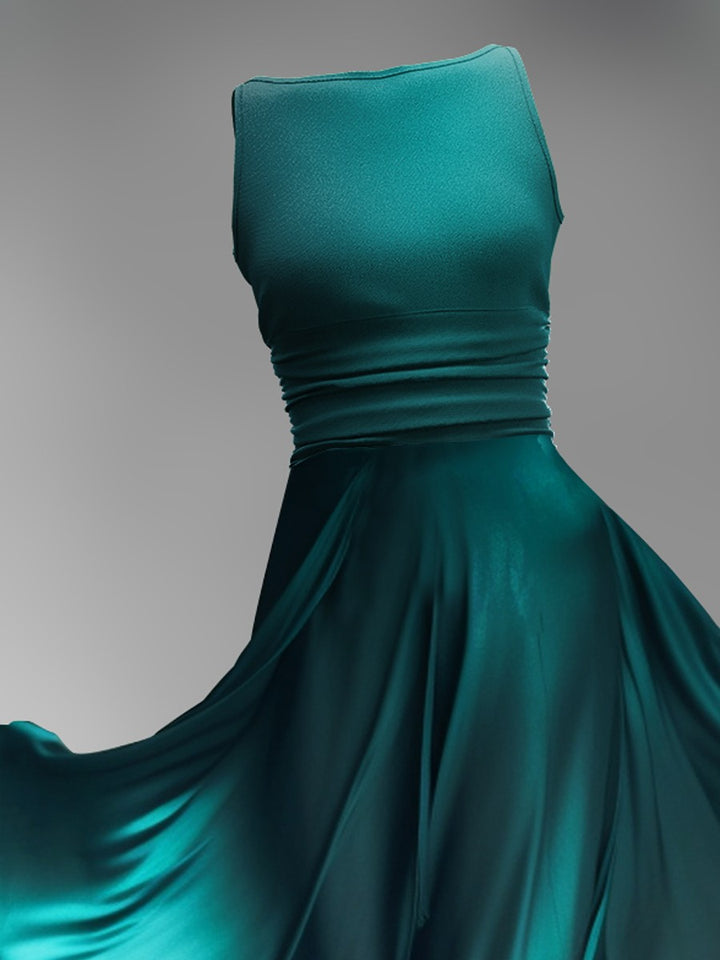 Teal Ombre Flowing Gown