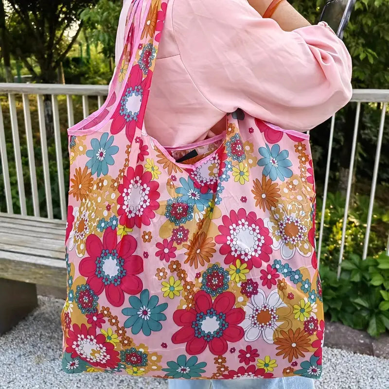 Lightweight Floral Folding Tote