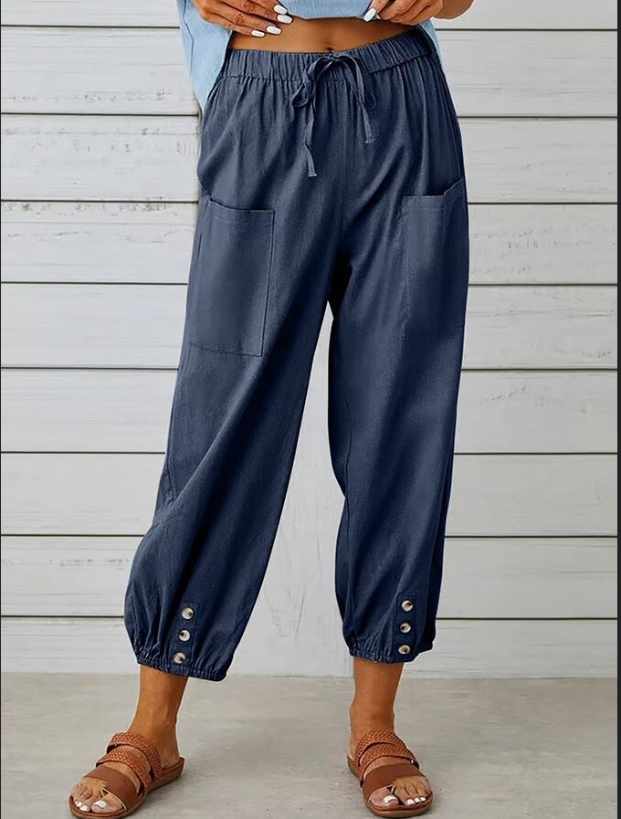 Casual Buttoned Trousers