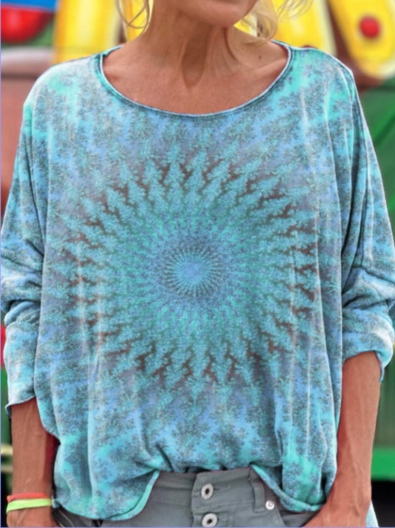 Women's Vibrant Hippie Print Shirt