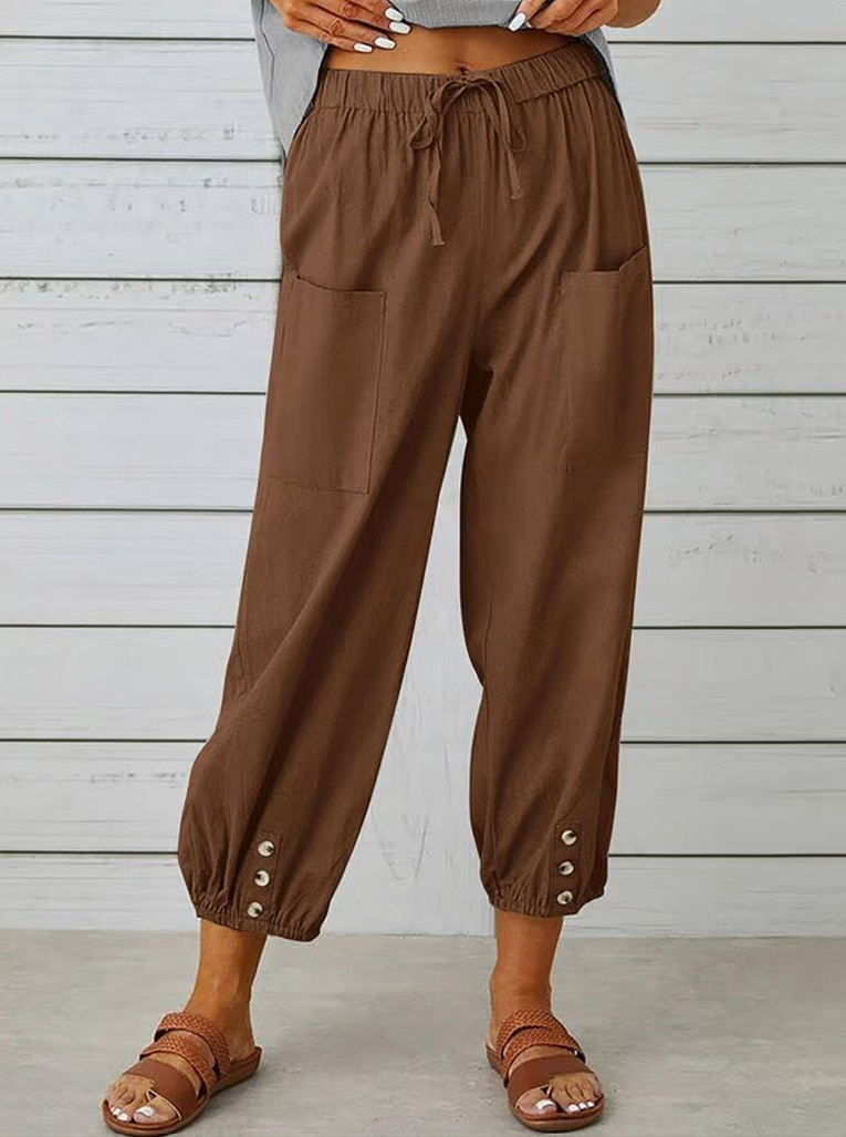 Casual Buttoned Trousers