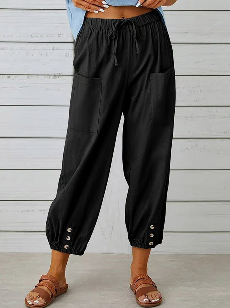 Casual Buttoned Trousers