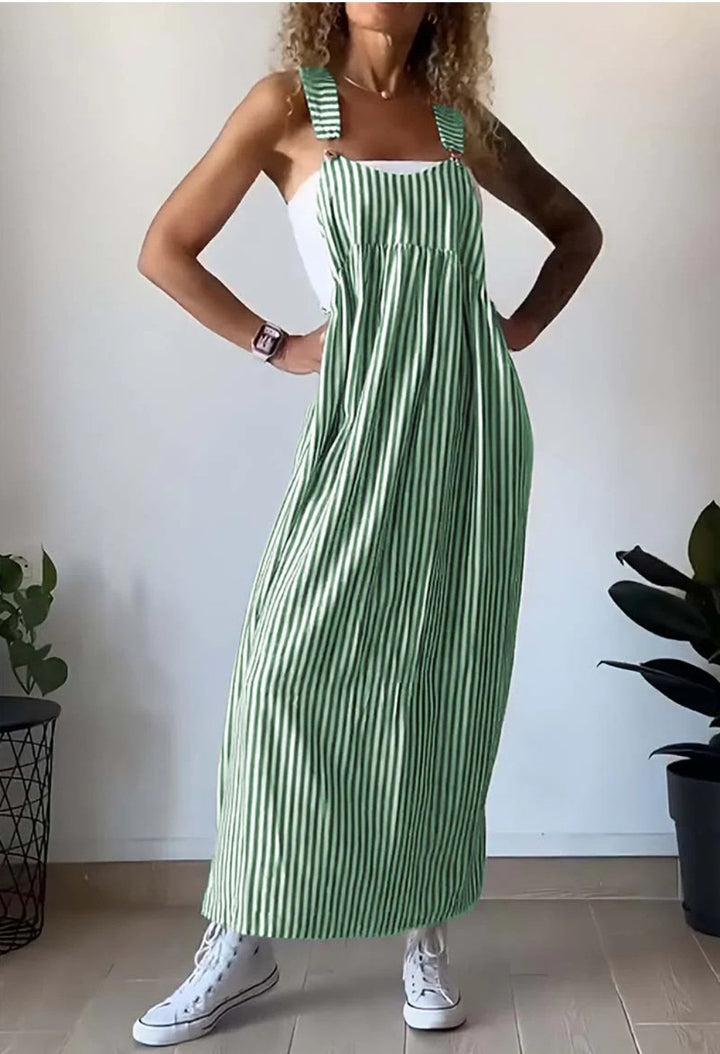 Laidback Striped Dress_Green