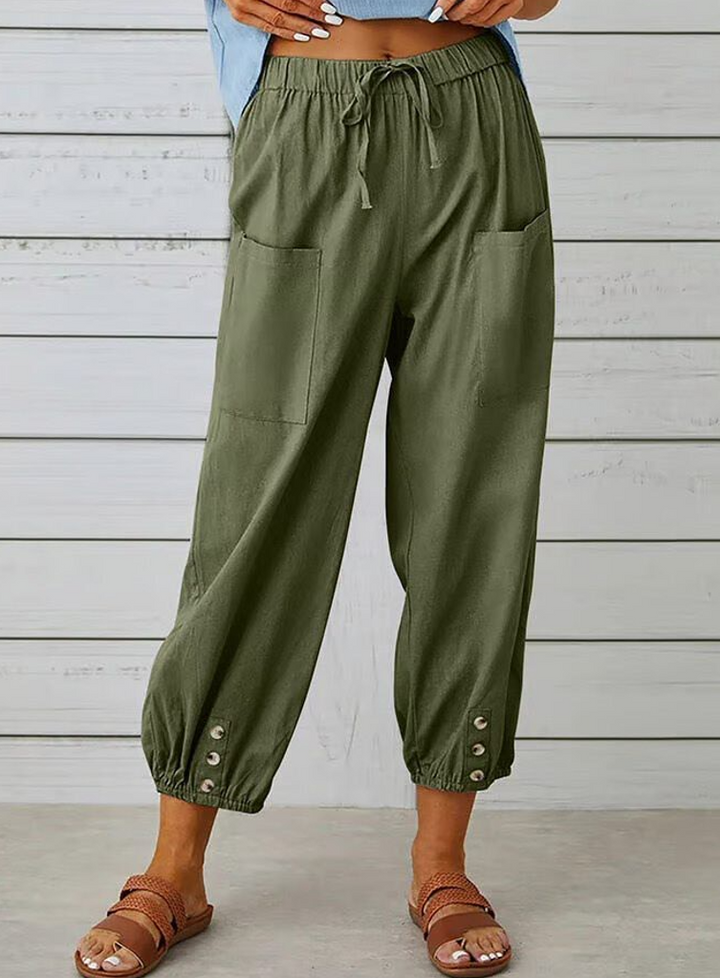 Casual Buttoned Trousers