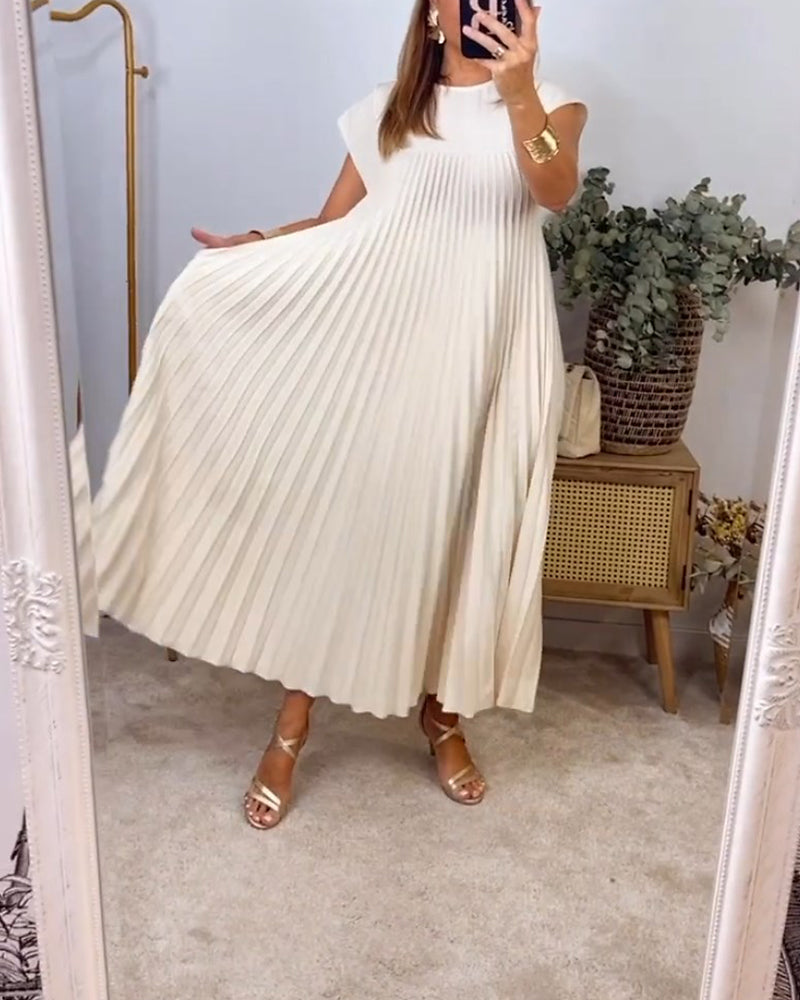 Classic Pleated Maxi Dress