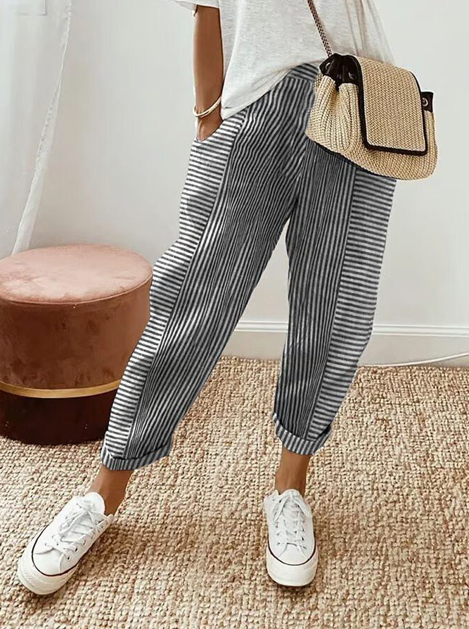 Loose-Fit Striped Pants