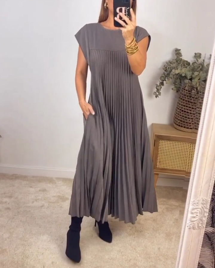 Classic Pleated Maxi Dress