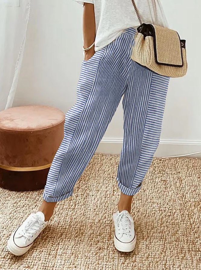 Loose-Fit Striped Pants