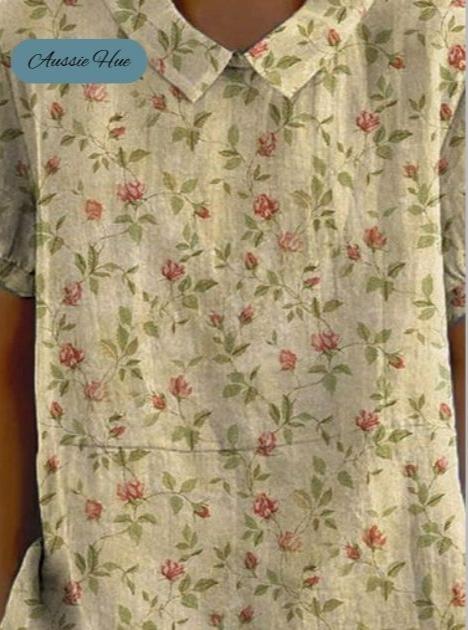 Garden-Inspired Beige Floral Shirt