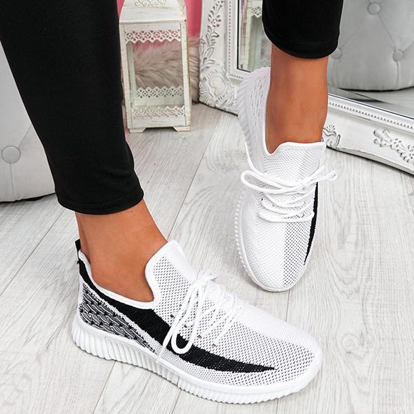 Breathable Lace-Up Mesh Sneakers