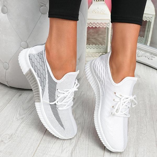 Breathable Lace-Up Mesh Sneakers