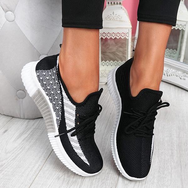 Breathable Lace-Up Mesh Sneakers