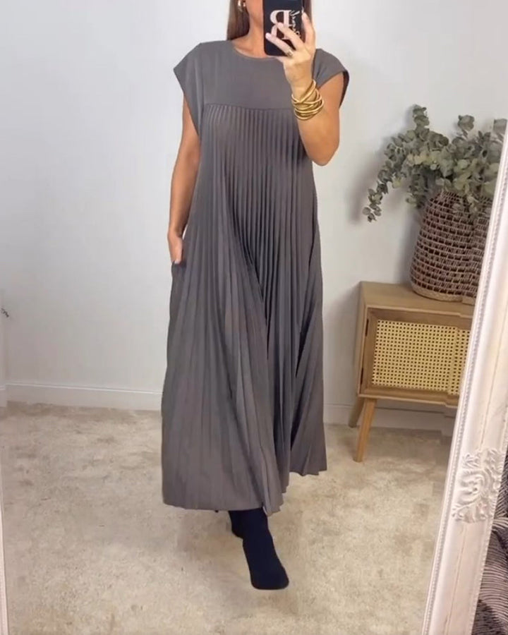 Classic Pleated Maxi Dress