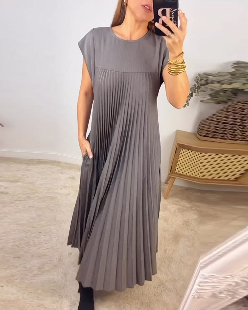 Classic Pleated Maxi Dress