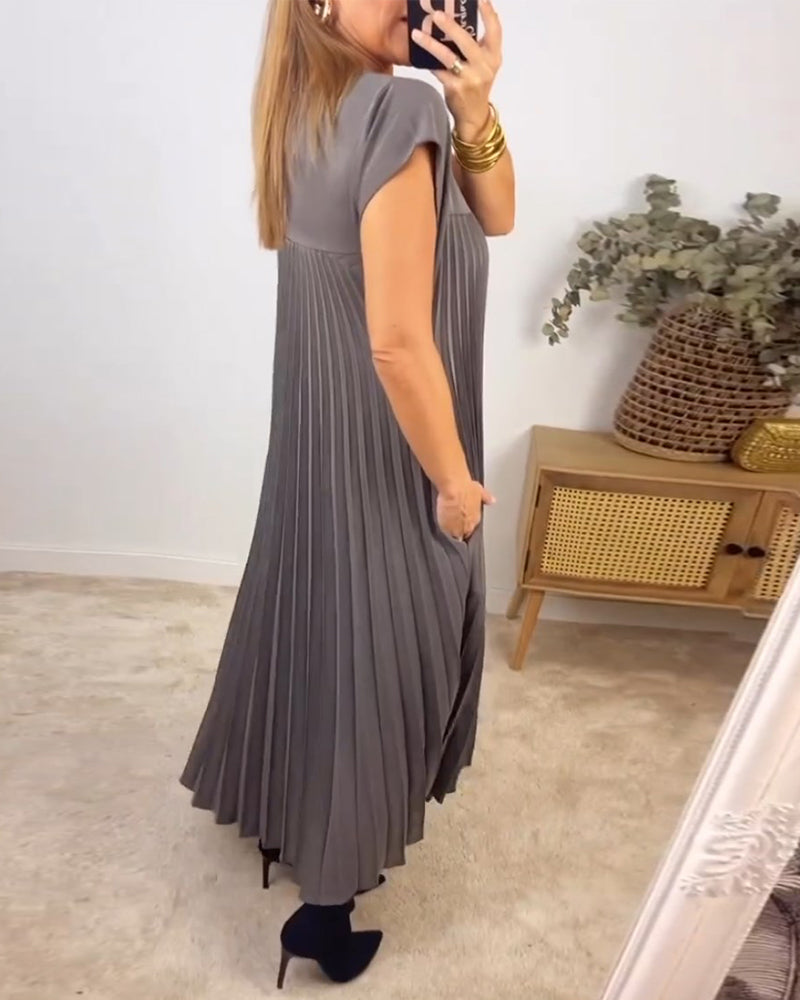 Classic Pleated Maxi Dress