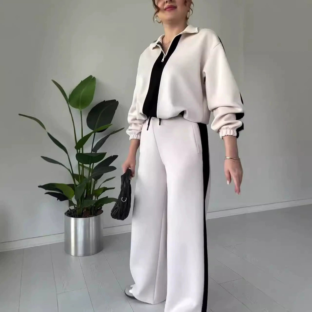 Cristine™ | Zip-Collar Sweater Two-Piece Set