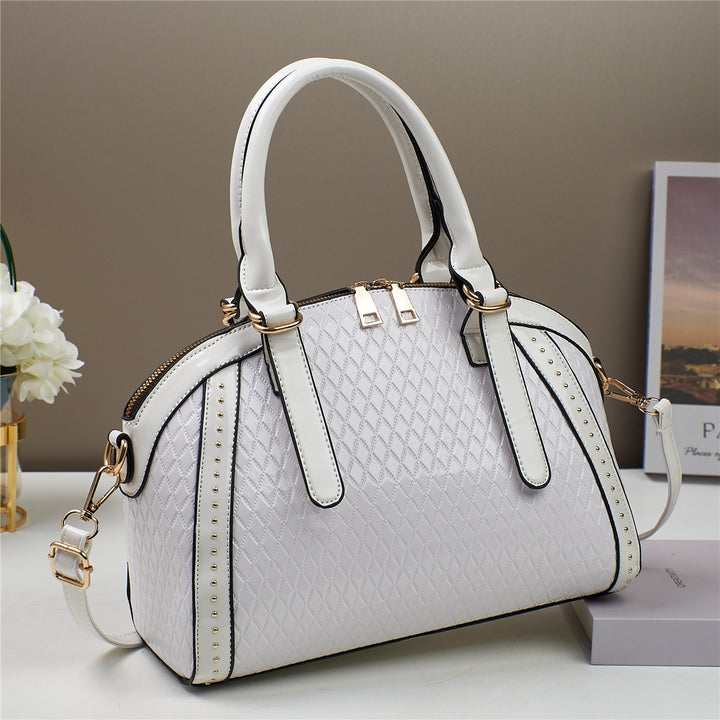 Diamond Stitch Leather Handbag