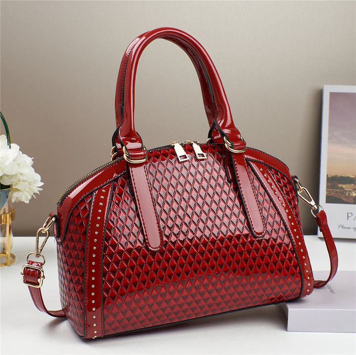 Diamond Stitch Leather Handbag