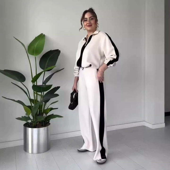 Cristine™ | Zip-Collar Sweater Two-Piece Set