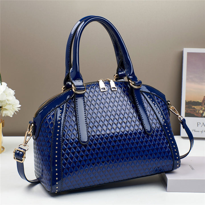 Diamond Stitch Leather Handbag