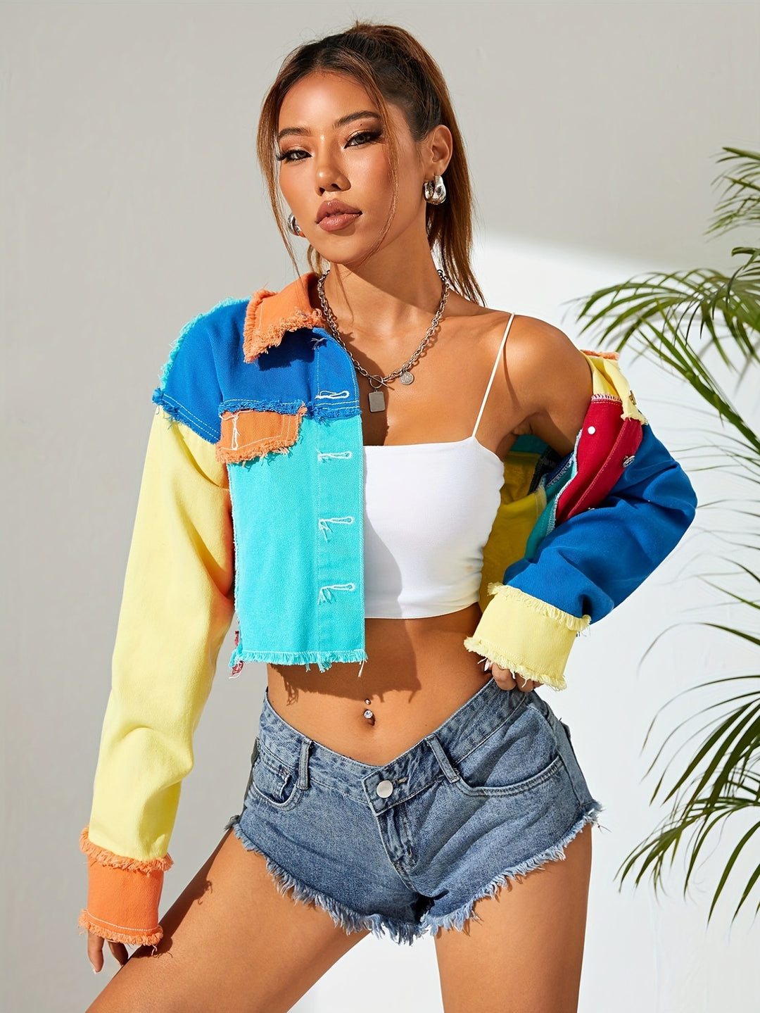 Bold Colorburst Denim Jacket002