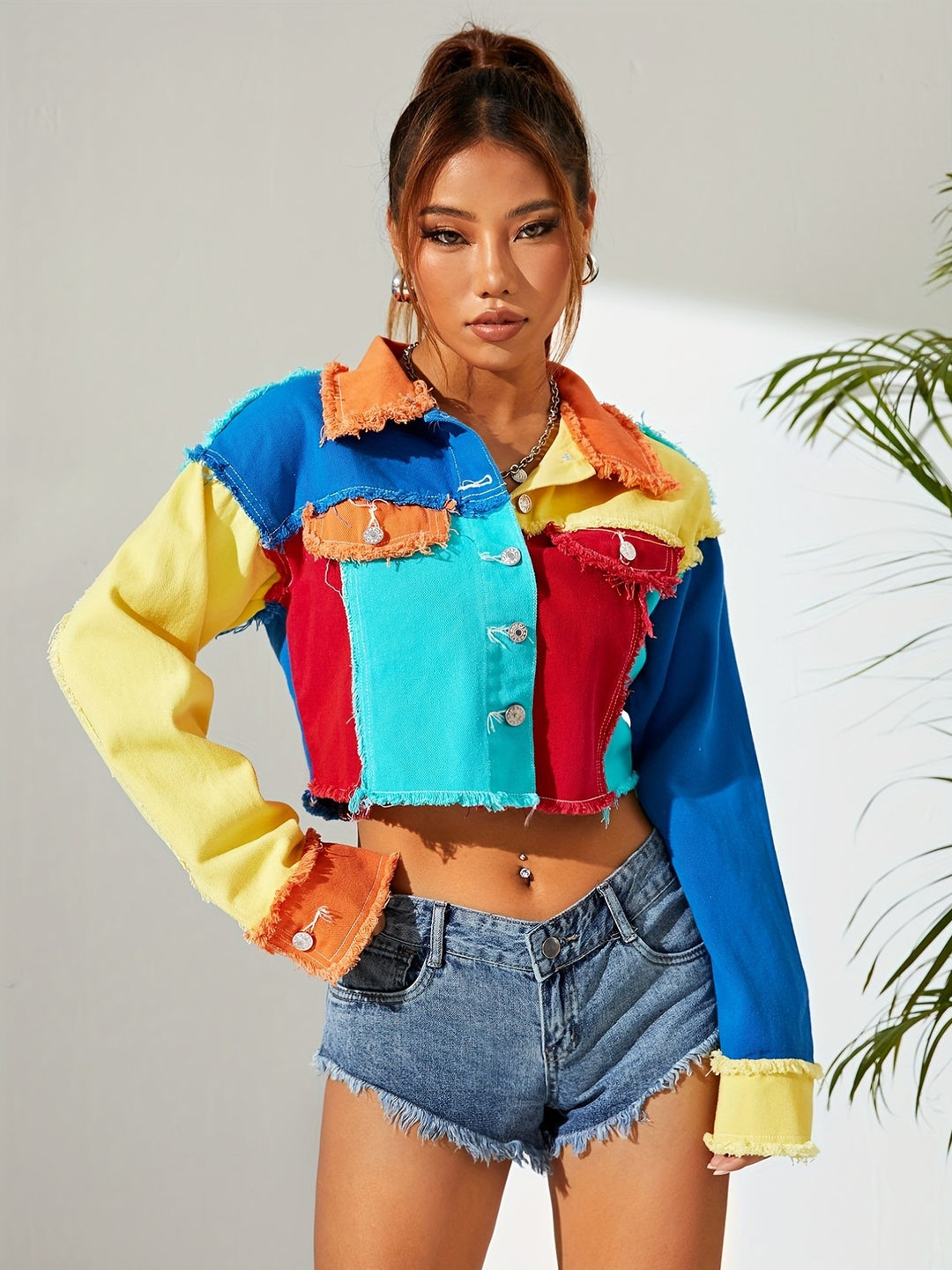 Bold Colorburst Denim Jacket