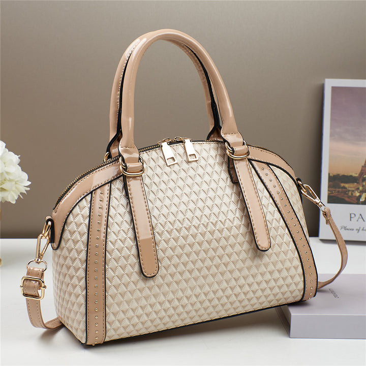 Diamond Stitch Leather Handbag