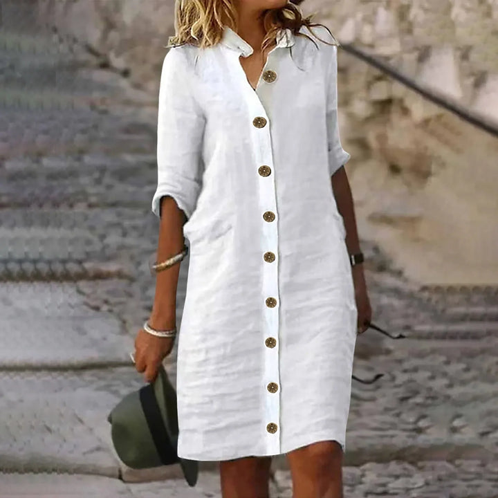 Desiree | Button-Up Linen Dress